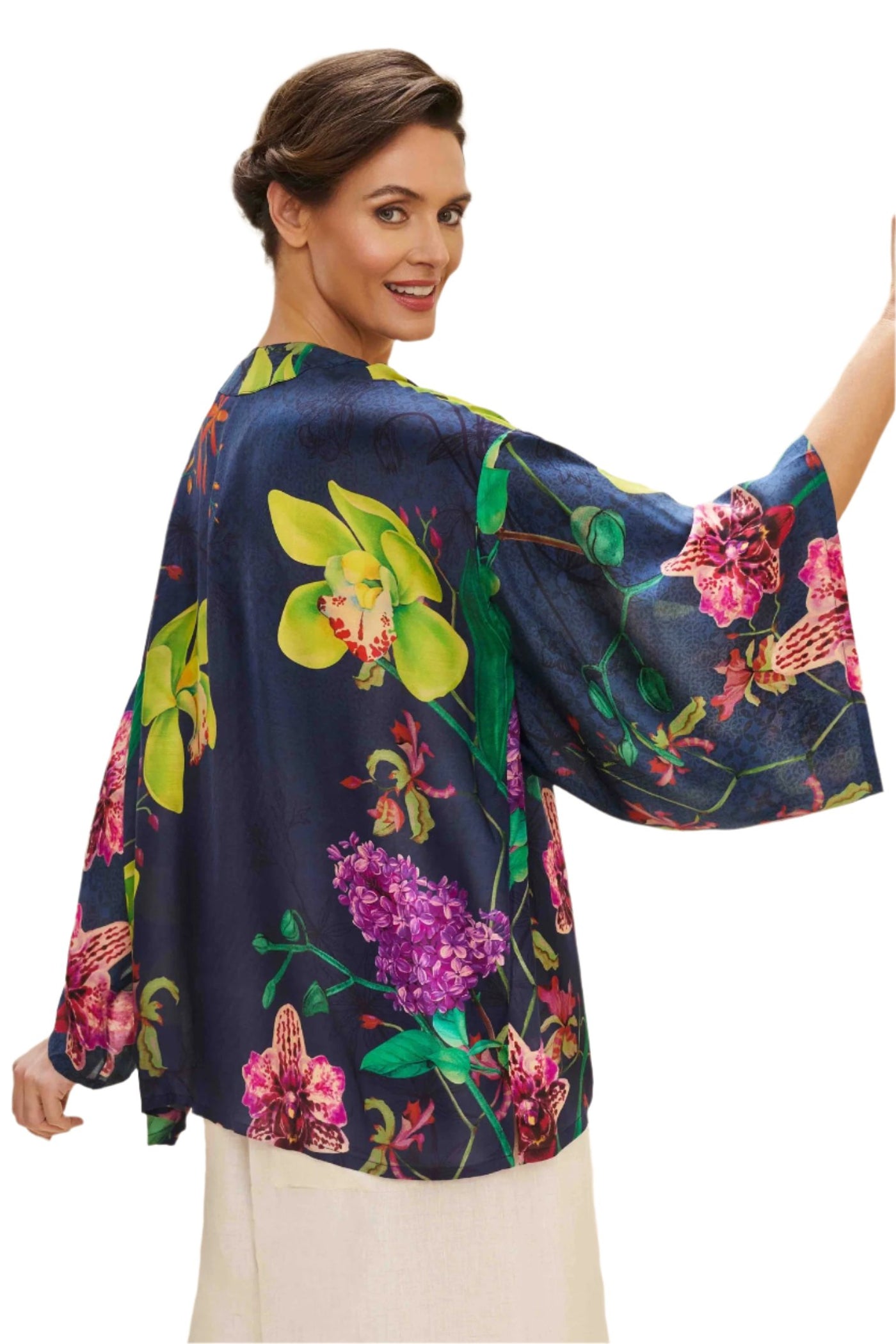 Exotic Evening Kimono Jacket - Ink