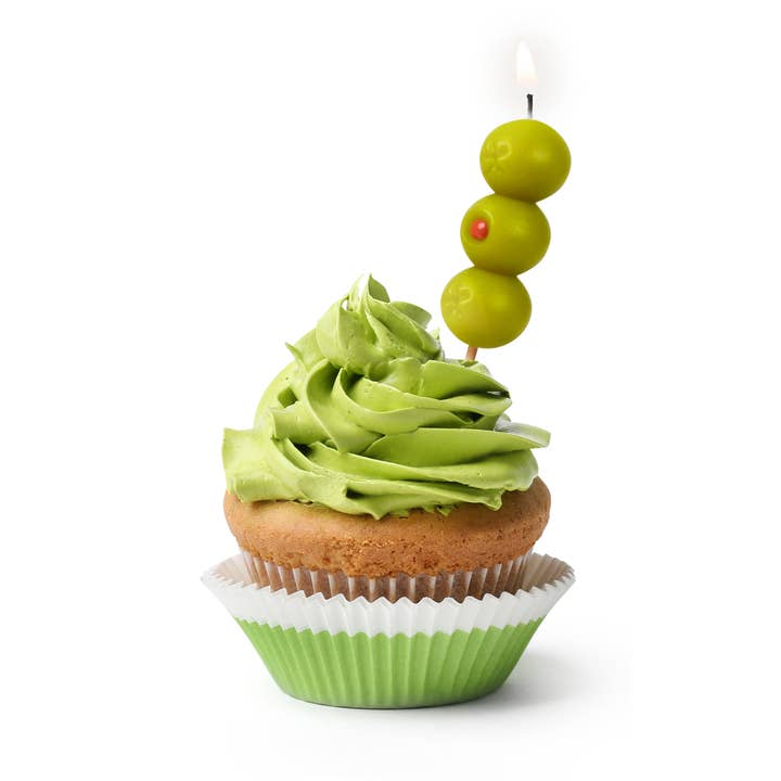 Cocktail Party Olive Candles - Set Of 6