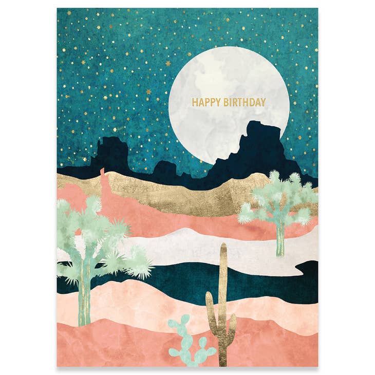 Desert Moon Vista Birthday Card