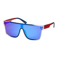 Shield Collection - Wrap Mirror Color Lens Sunglasses