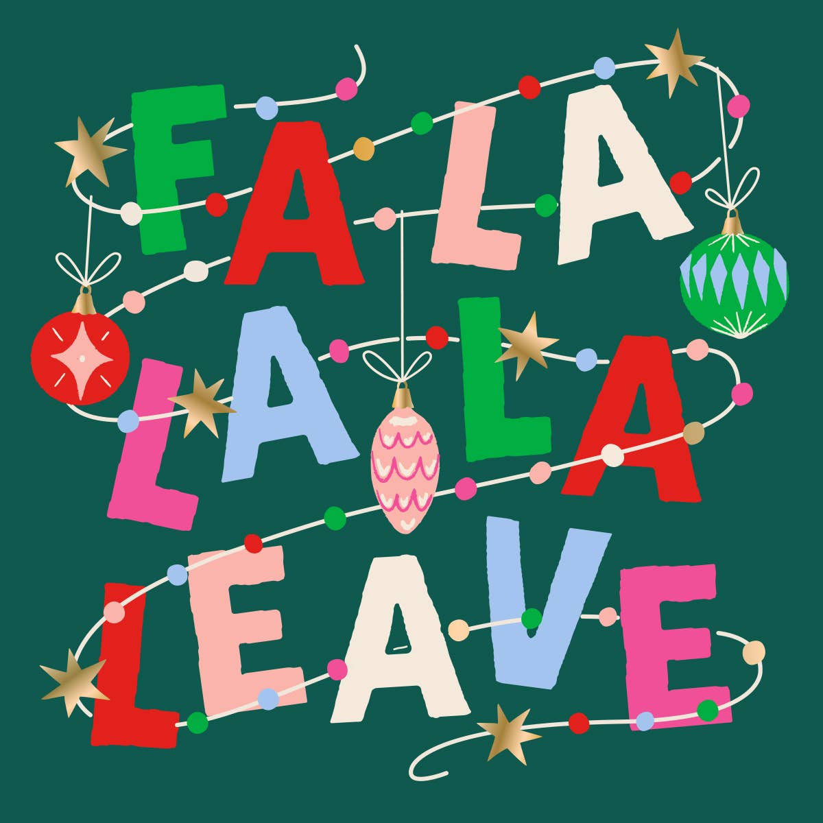 Fa La La Leave Christmas Cocktail Napkins