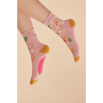 Pearl Tropical Flora Ankle Socks