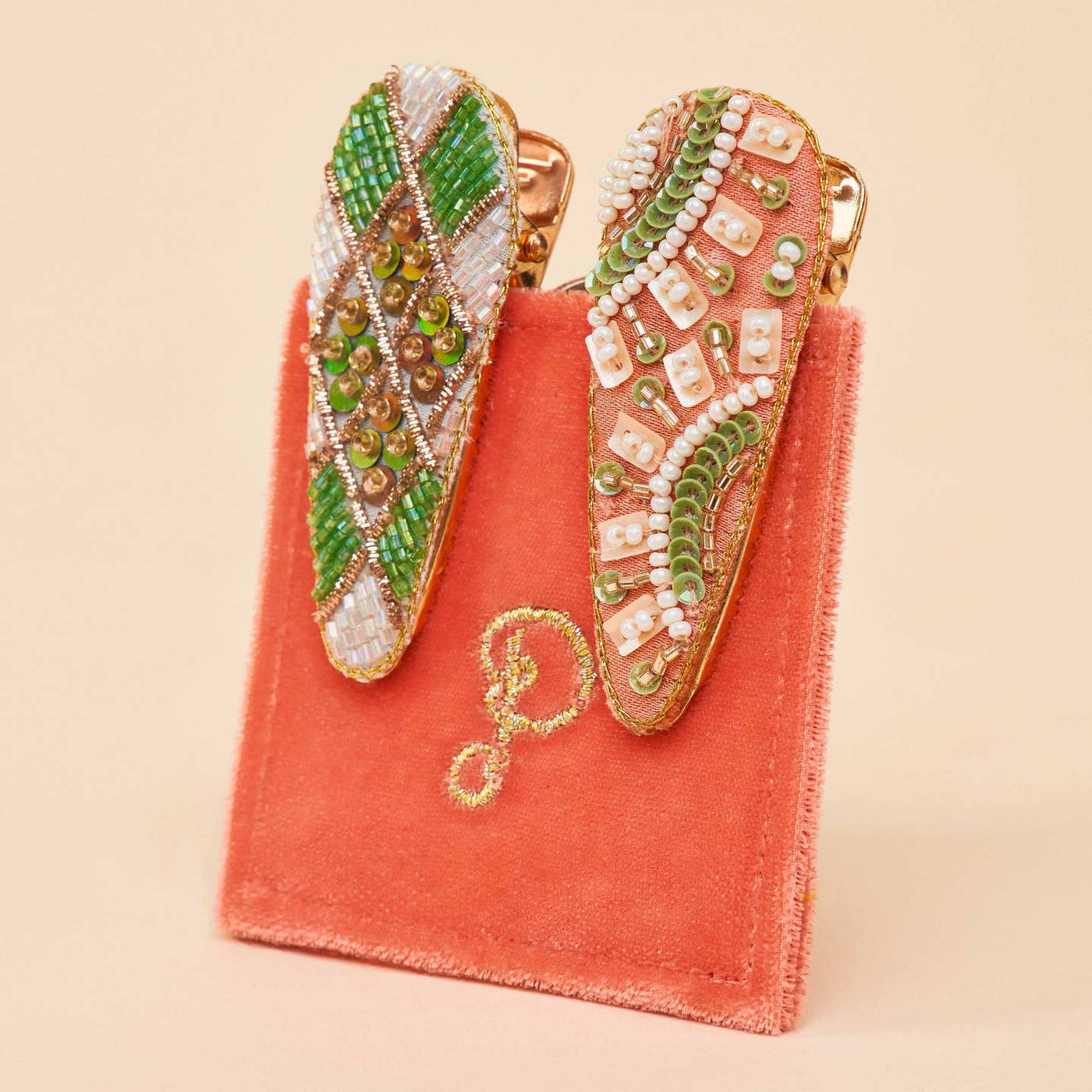 Sunny & Check Jeweled Hair Clips
