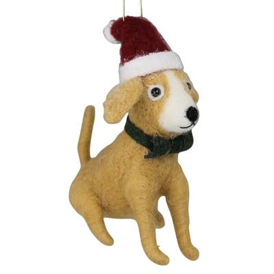 Terrier With Hat Felt Ornament
