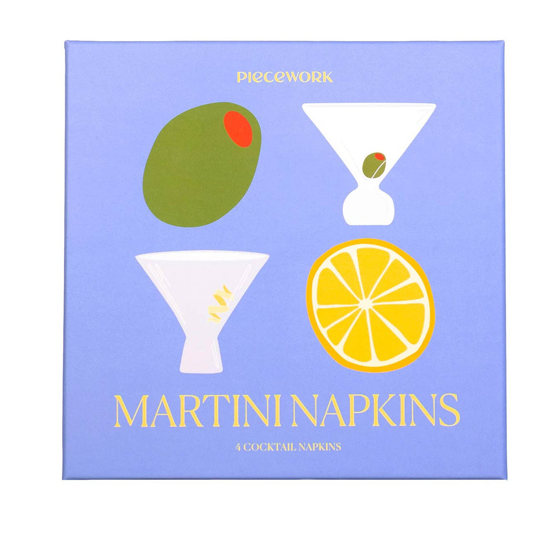 Martini Linen Cocktail Napkins - Set Of 4