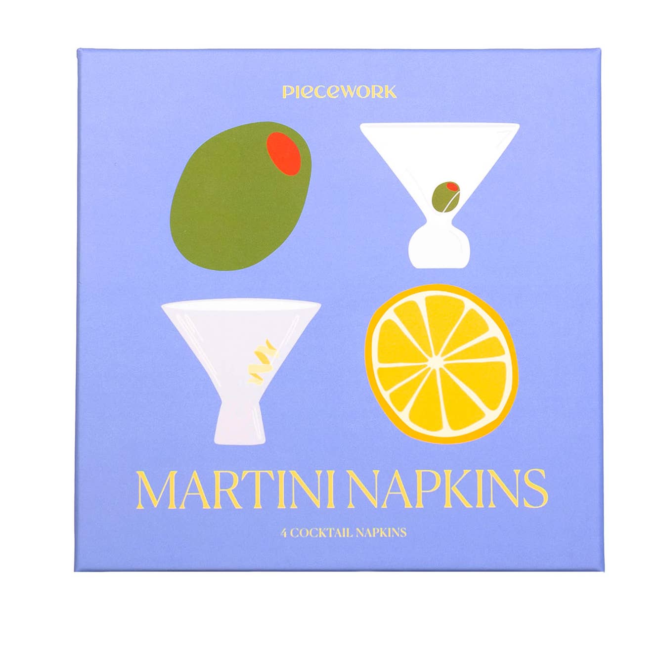 Martini Linen Cocktail Napkins - Set Of 4