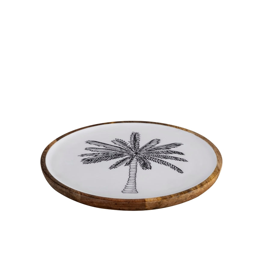 Mango Wood Palm Tree Serving Plate