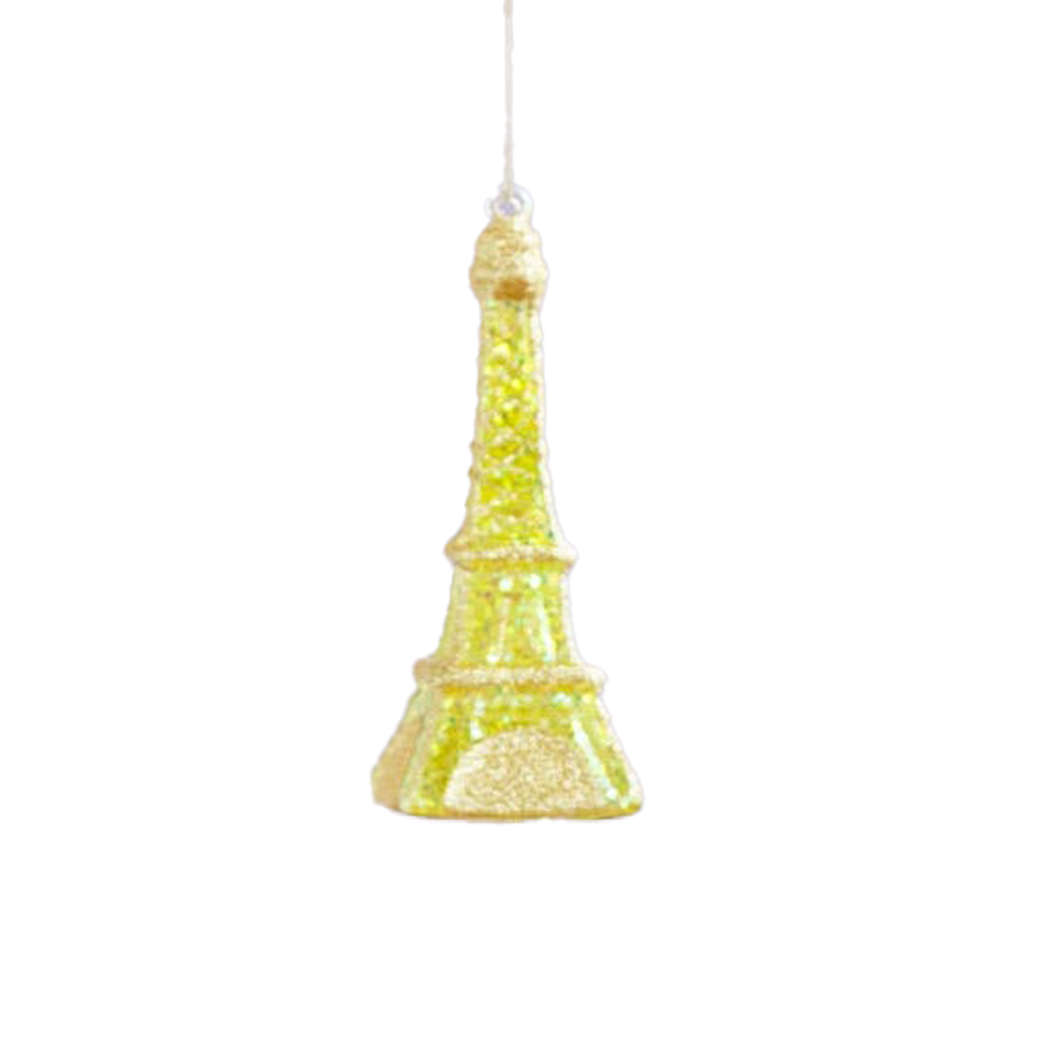 Rainbow Eiffel Tower Ornament - Lime Green