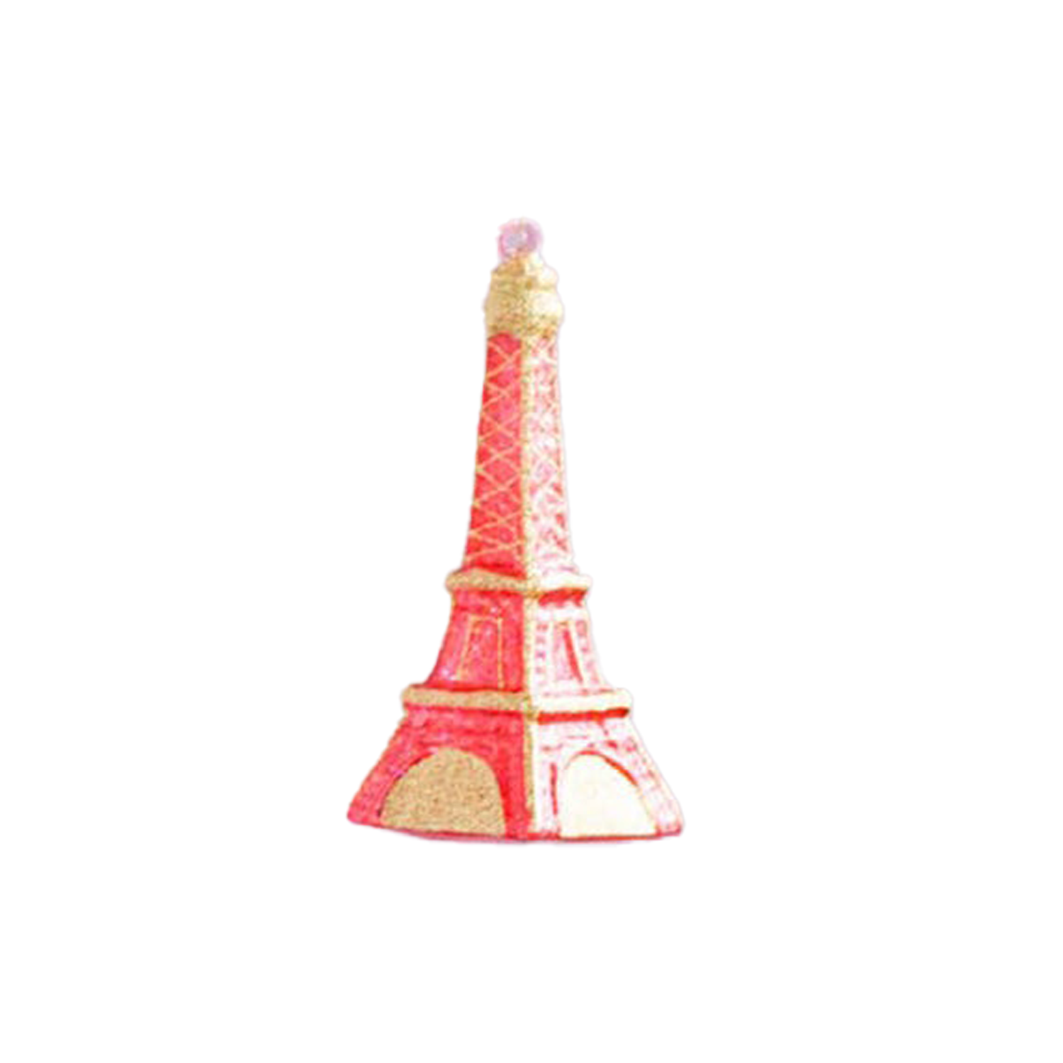 Rainbow Eiffel Tower Ornament - Red