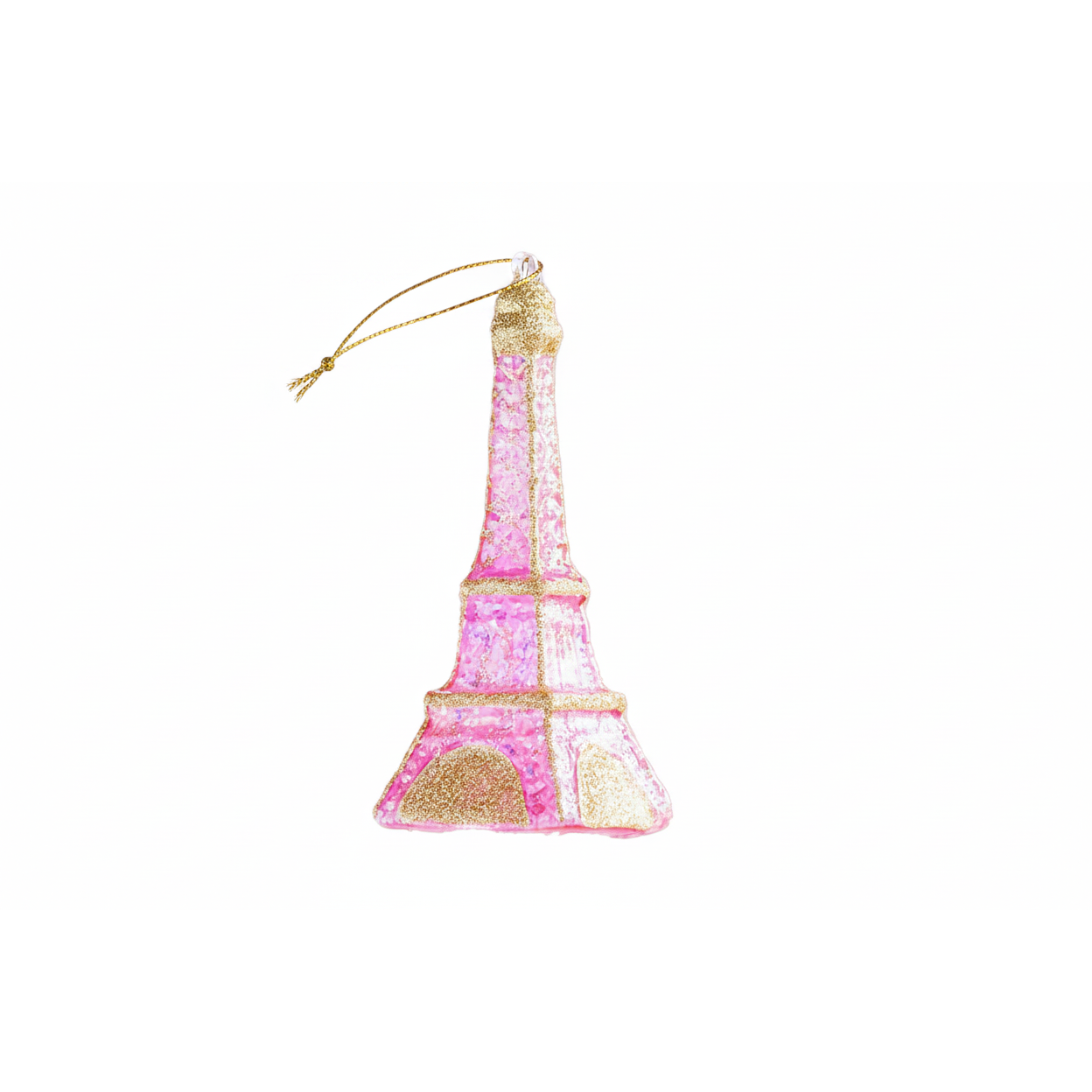 Rainbow Eiffel Tower Ornament - Pink
