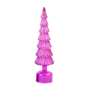 Revolving Lighted Glass Tree Table Top Piece - Purple
