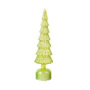 Revolving Lighted Glass Tree Table Top Piece - Yellow