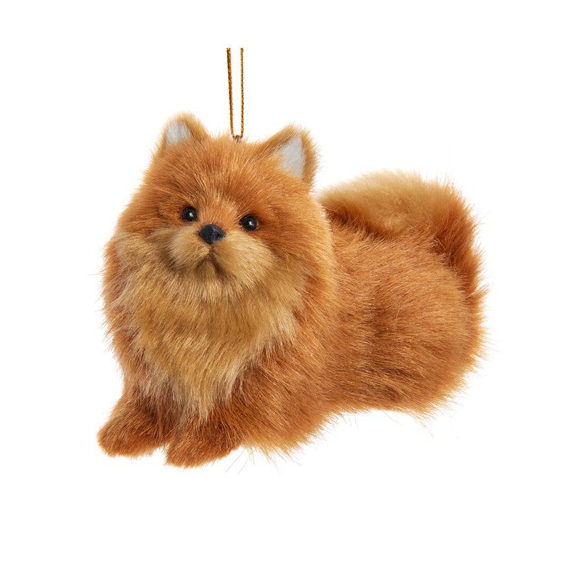 Furry Pomeranian Dog Ornament