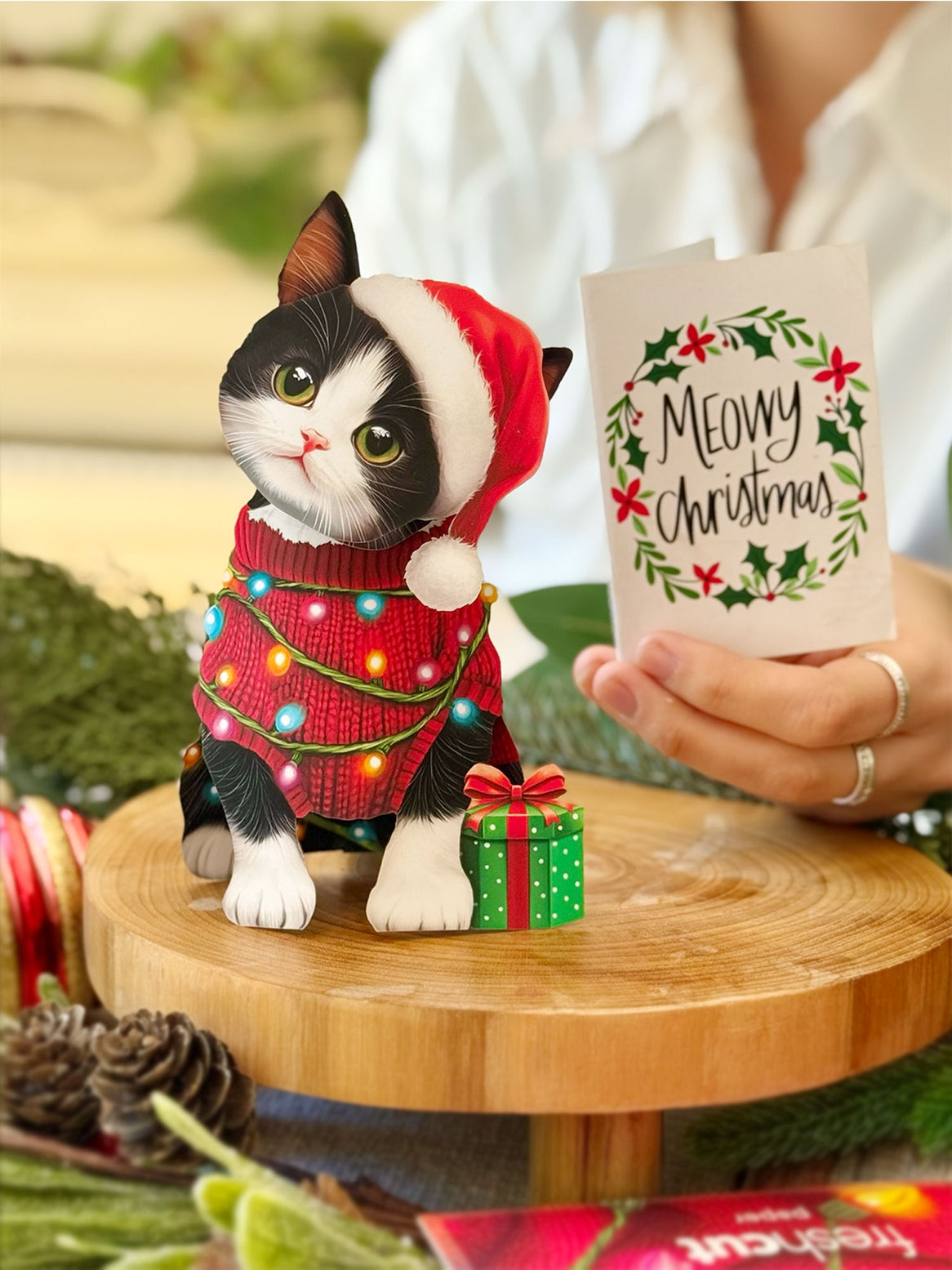 Mini Christmas Kitten Pop Up Card