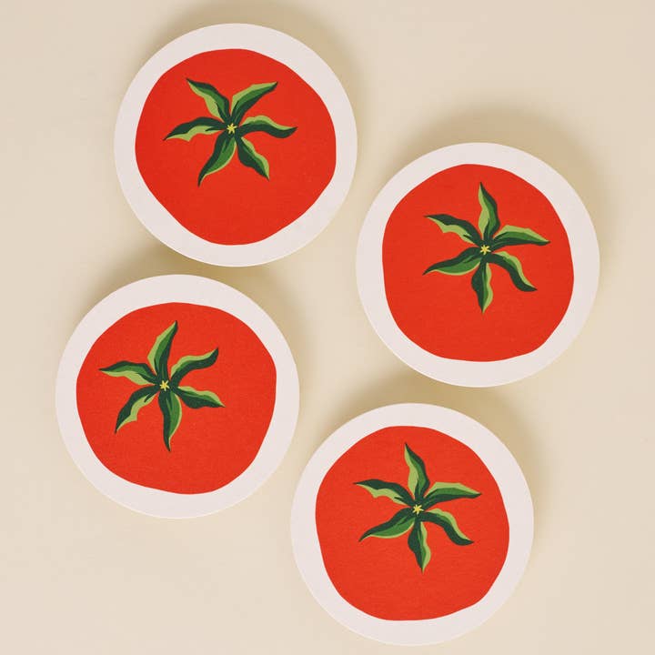 Tomato Coasters Set - Set Of 4