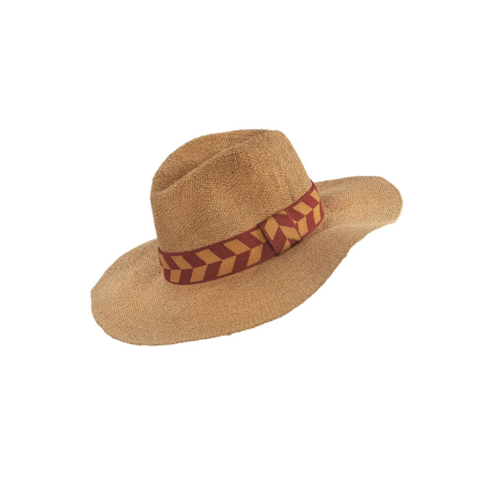 Natasha Hat Terracotta Chevron Band