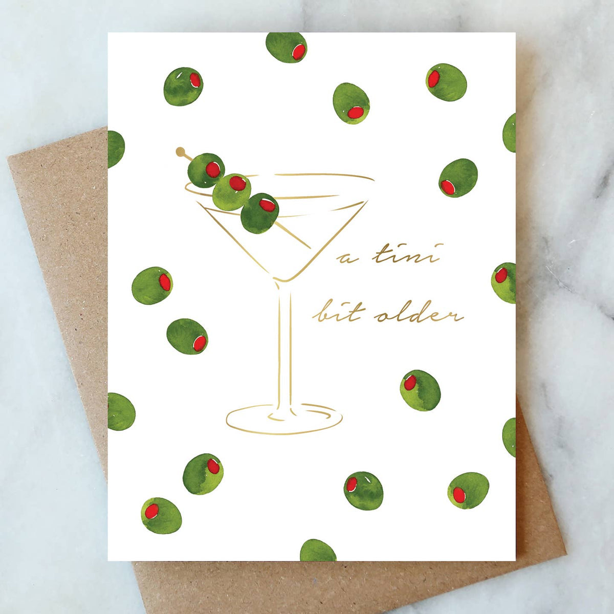 Martini Olives Birthday Card - Just Fabulous Palm Springs