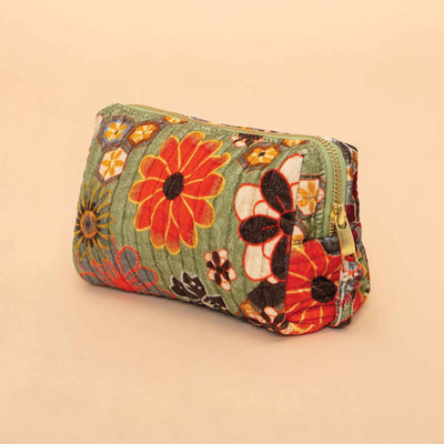 70s Kaleidoscope Floral Quilted Vanity Bag - Small