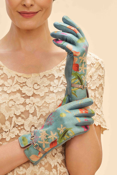 Hummingbird At Dusk Kylie Faux Suede Gloves