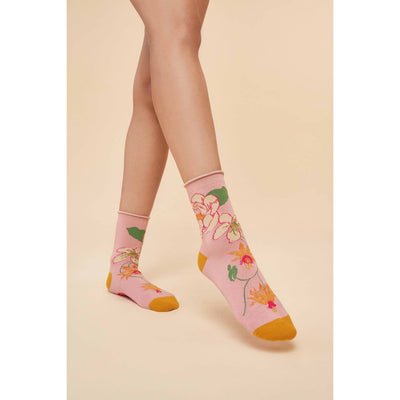 Pearl Tropical Flora Ankle Socks