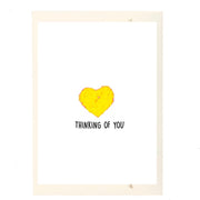Thinking of You - Yellow Heart Greeting Card