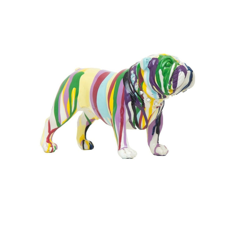 Graffiti Bulldog Standing with Collar - 10" long