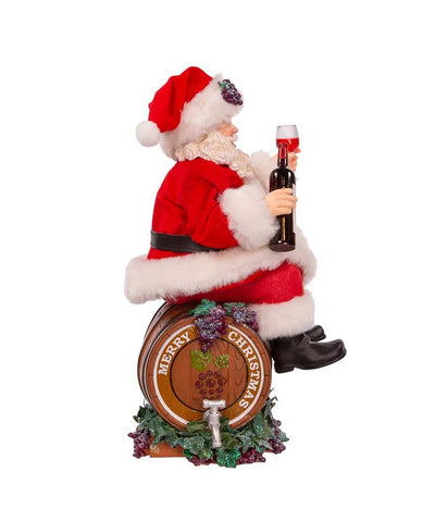 Fabriché Santa Sitting On Wine Barrel Piece