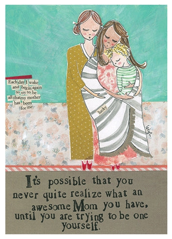 Awesome Mom Greeting Card - Just Fabulous Palm Springs