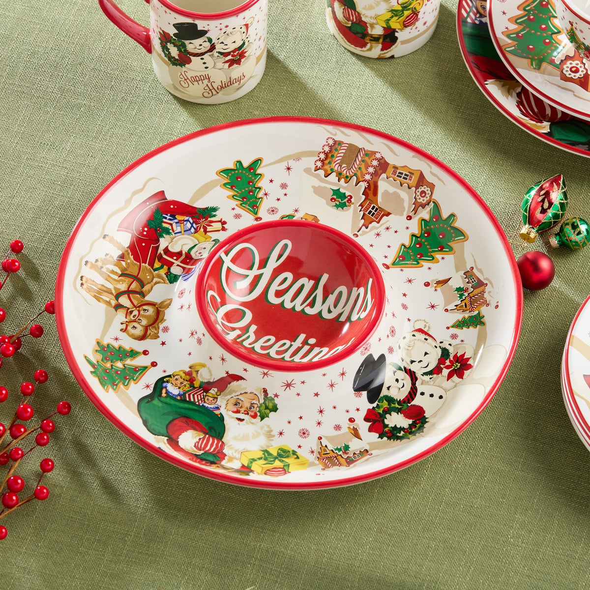 Santa's Retro Chip & Dip 13.75
