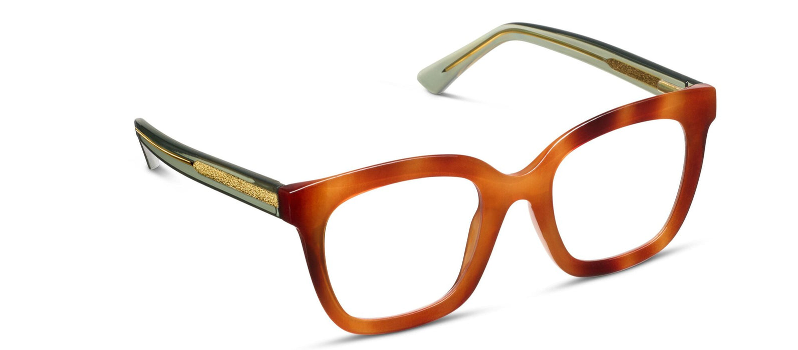 Fanfare Reading Glasses - Blonde Tortoise/Green