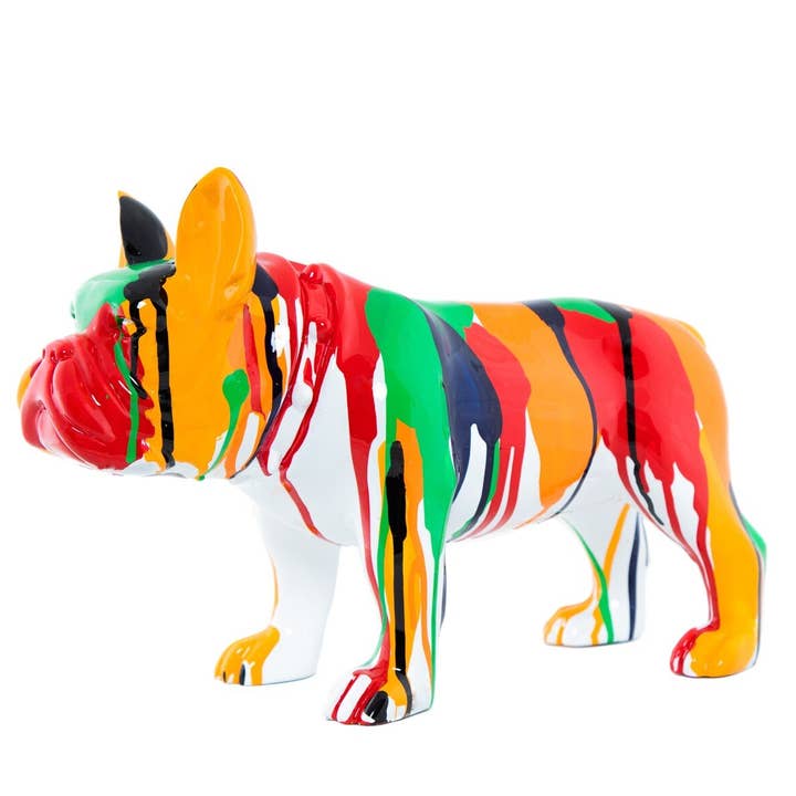 Painted Standing Bulldog  - 13.75" Long