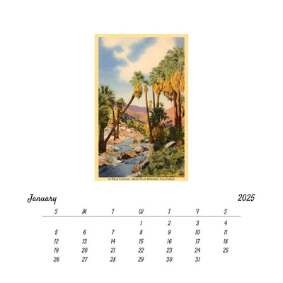 2025 Vintage Palm Springs Easel Desk Calendar