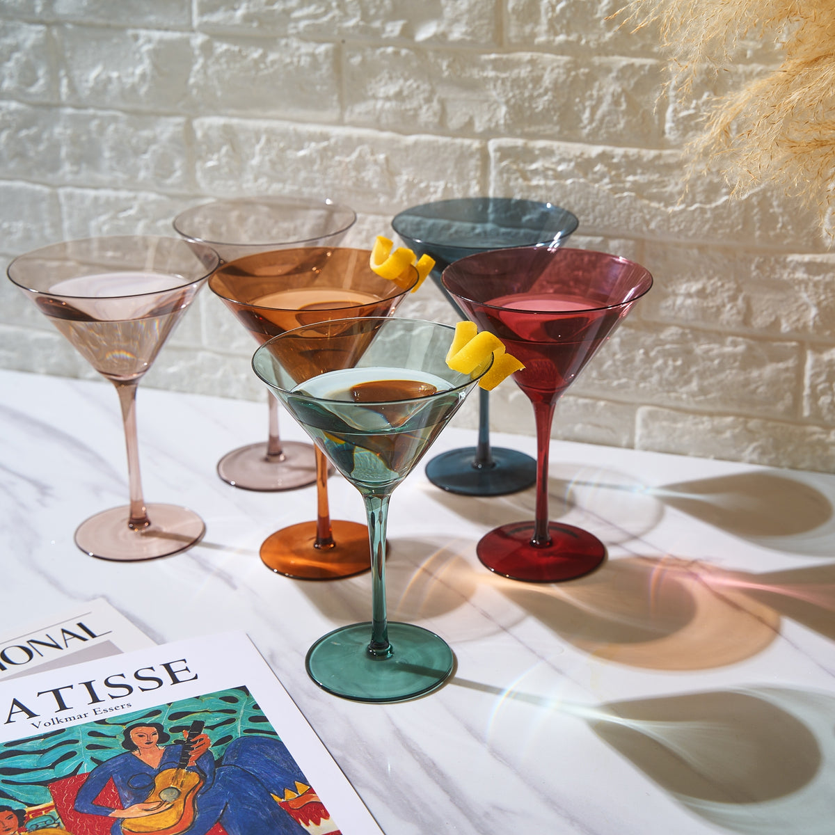 Colored Martini & Cocktail Crystal Glass - Grey