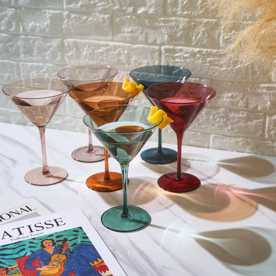 Colored Martini & Cocktail Crystal Glass - Green