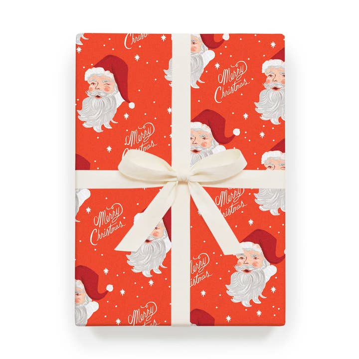 Santa Wrapping Paper Sheets - Roll Of 3