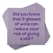 3 Glasses Of Wine Cocktail Napkins