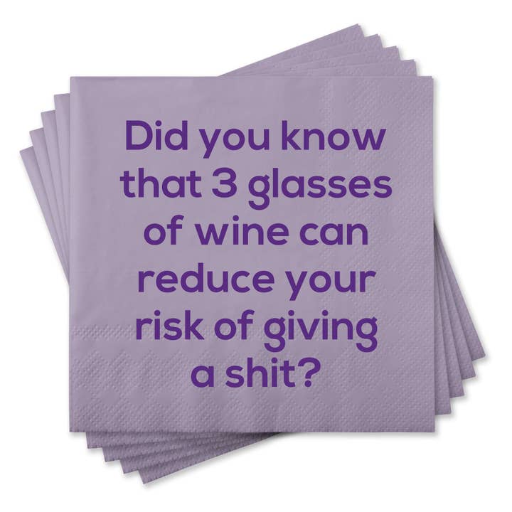 3 Glasses Of Wine Cocktail Napkins