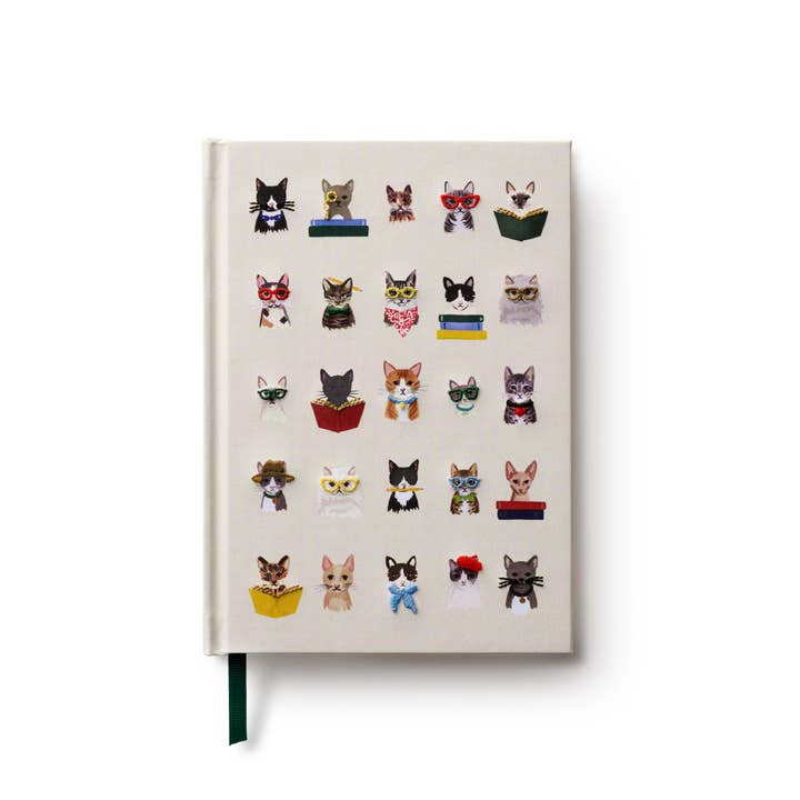 Studious Cats Embroidered Journal - Just Fabulous Palm Springs