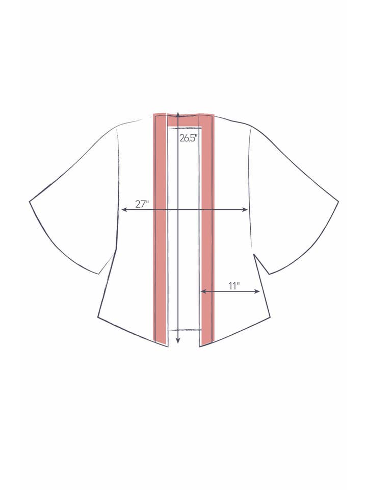 Floral Study Kimono Jacket - Denim