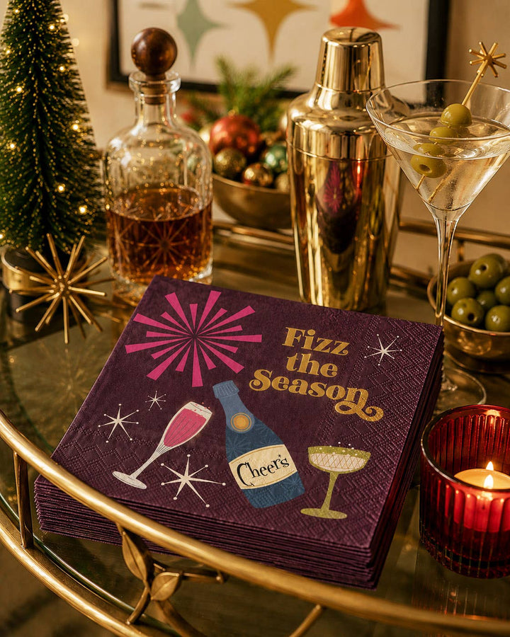 Fizz the Season Holiday Cocktail Napkins