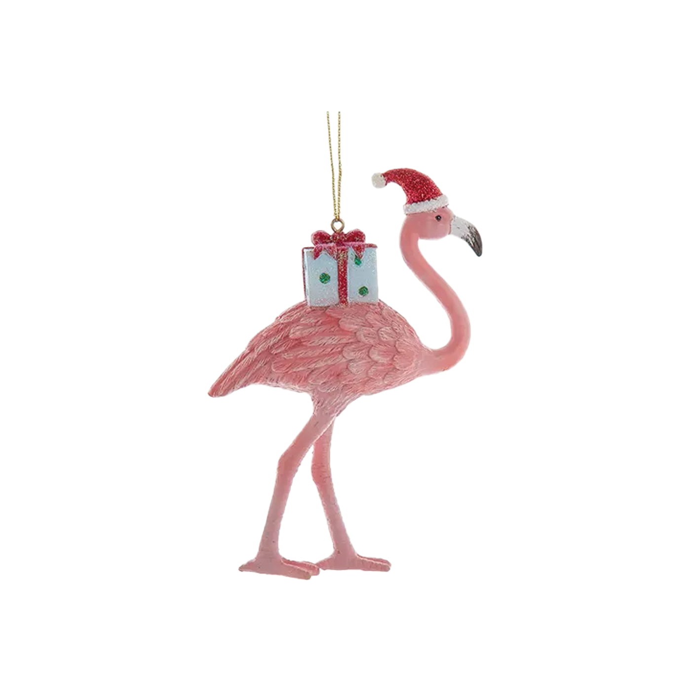 Coastal Flamingo Ornament - Carrying Present