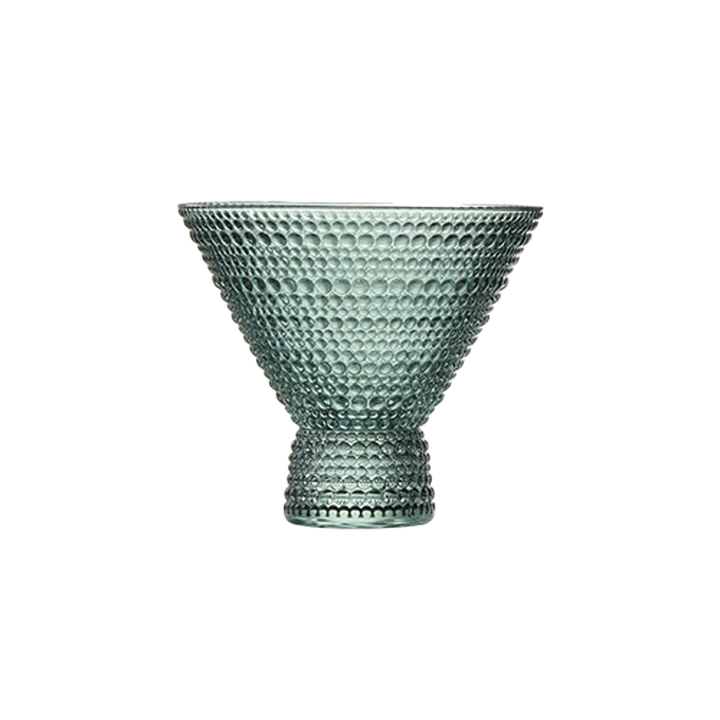 Beaded Stemless Martini Drinking Glass -Green