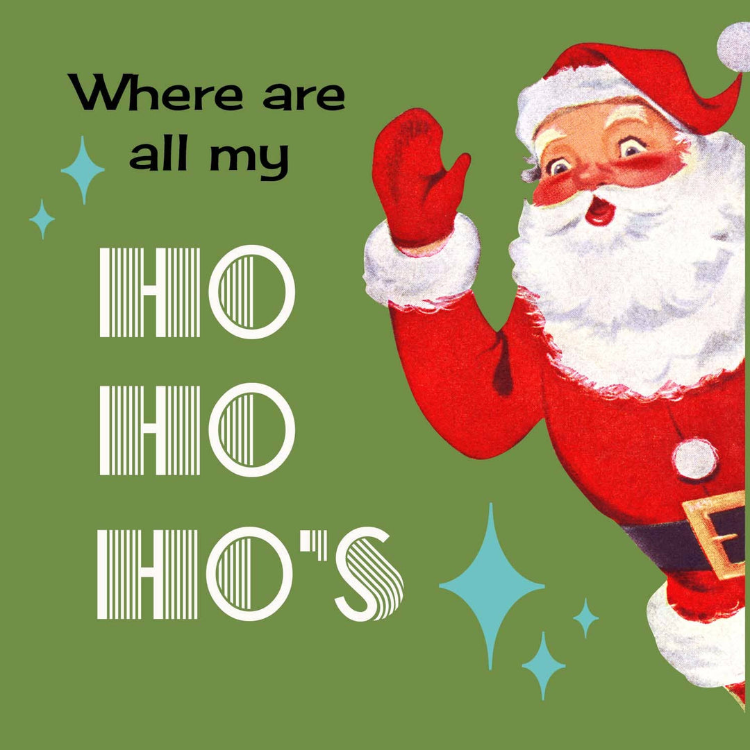 Retro Santa Ho's Holiday Cocktail Napkins