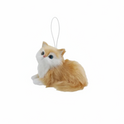 Furry Cat Ornament - Orange