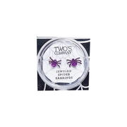 Crystal Spider Earrings - Fuchsia