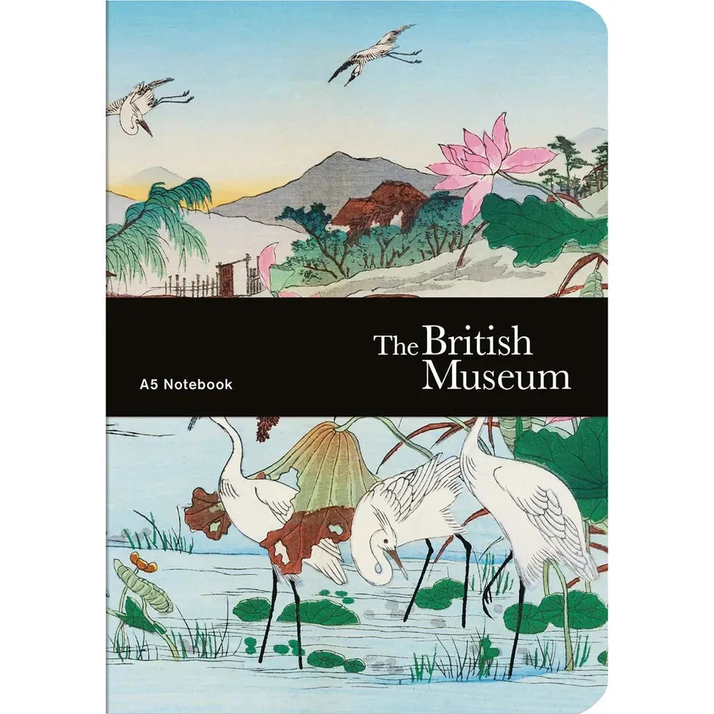 Herons With Lotus A5 Luxury Notebook