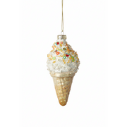 Ice Cream Cone Ornament - Yellow