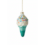 Ice Cream Cone Ornament - Blue