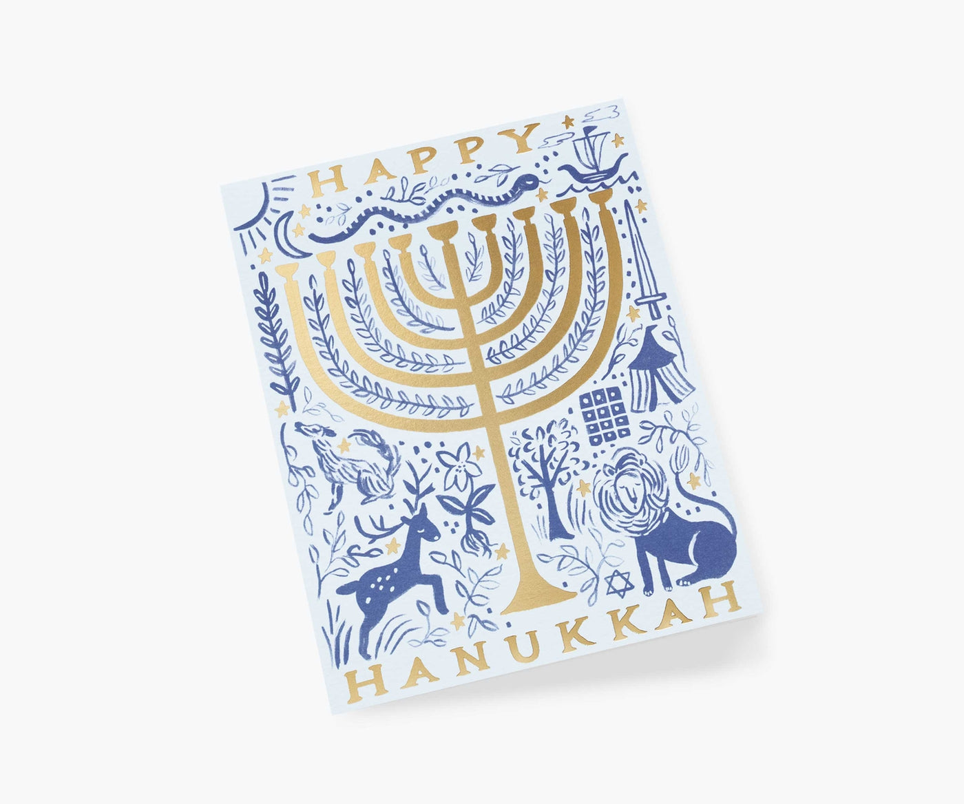 Twelve Tribes Hanukkah Menorah Holiday Card