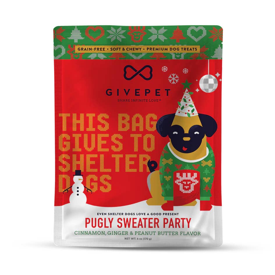 Pugly Sweater Party Holiday Dog Treats